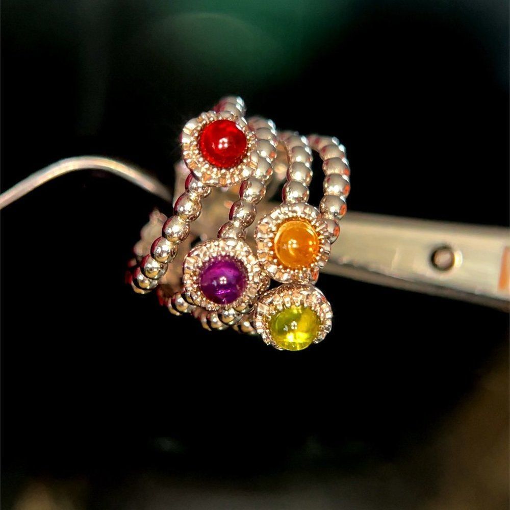 Silver 925 Stackable Gemstones Rings - image 3